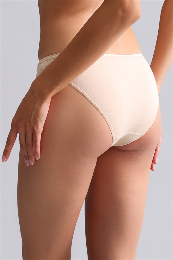 Mısırlı Modal by TENCEL HERA Brief İnce Lastikli 3lü Slip Külot Siyah-Beyaz-Ten