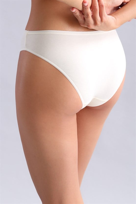Mısırlı Modal by TENCEL HERA Brief İnce Lastikli 3lü Slip Külot Ekru