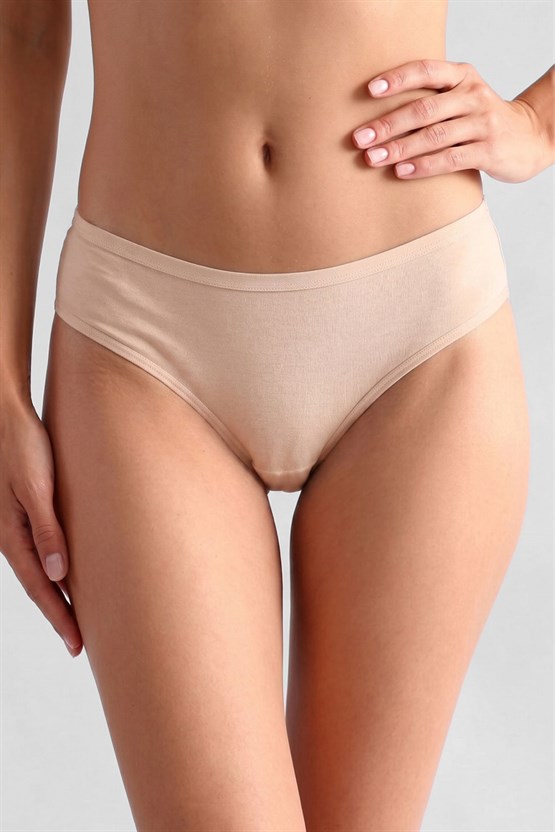 Mısırlı Modal by TENCEL HERA Brief İnce Lastikli 3lü Slip Külot Siyah-Beyaz-Ten