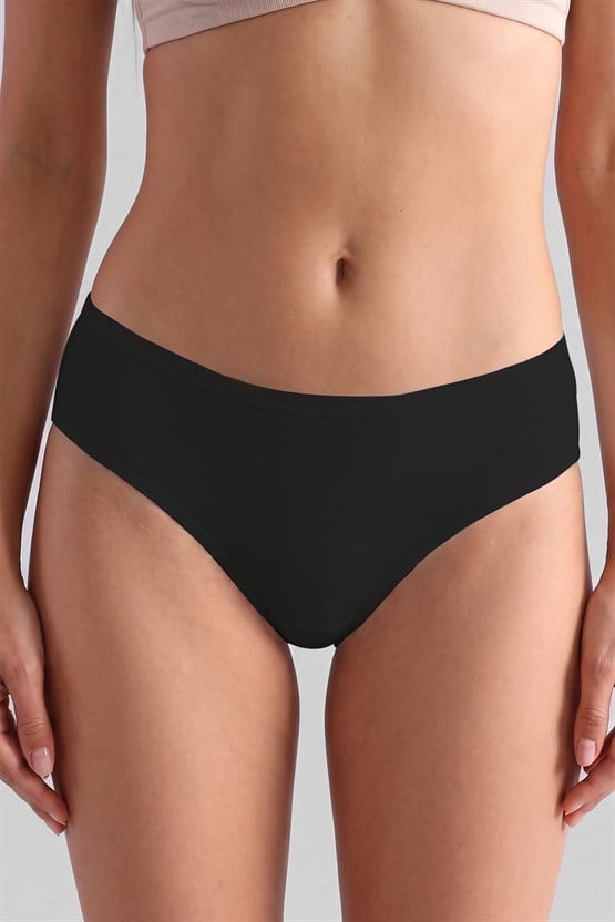 Mısırlı Modal by TENCEL HERA Brief İnce Lastikli 3lü Slip Külot Siyah
