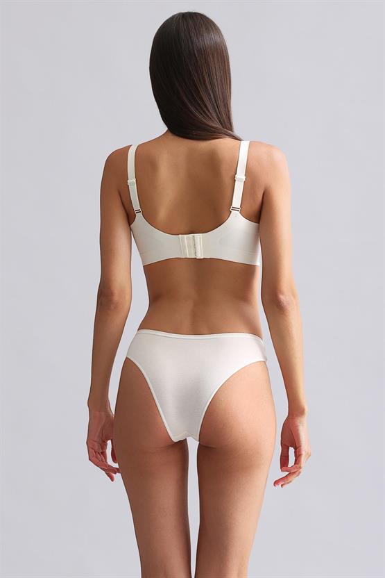 Mısırlı Modal by TENCEL HERA Brief İnce Lastikli 3lü Slip Külot Ekru