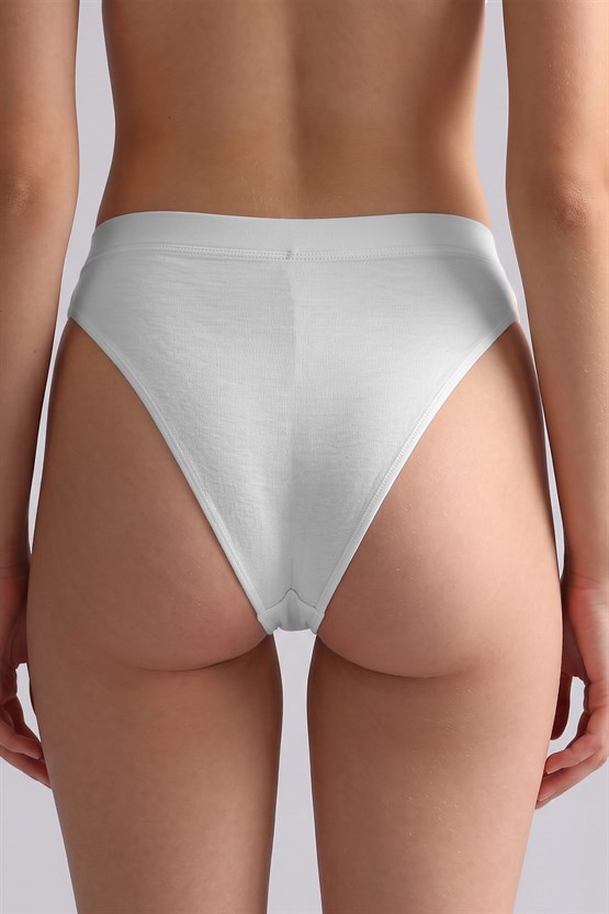 Mısırlı Modal by TENCEL HERA Gizli Lastikli Brazillian 3lü Külot Beyaz