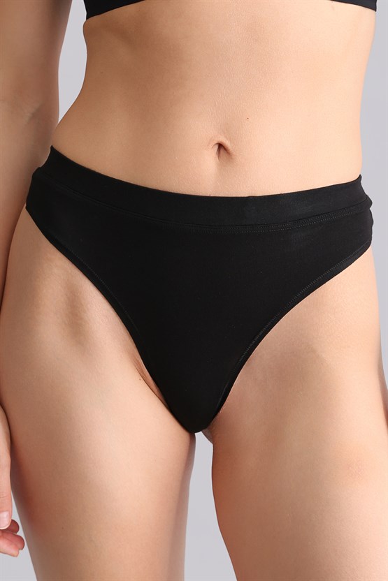 Mısırlı Modal by TENCEL HERA Gizli Lastikli 3lü Tanga Siyah