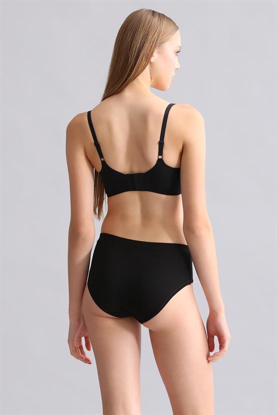 Mısırlı Modal by TENCEL HERA Gizli Lastikli Brazillian 3lü Külot Siyah
