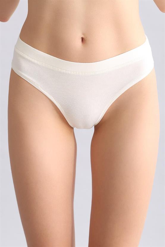 Mısırlı Modal by TENCEL HERA Gizli Lastikli Brazillian 3lü Külot Ekru