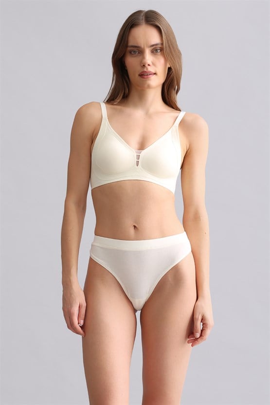 Mısırlı Modal by TENCEL HERA Gizli Lastikli 3lü Tanga Ekru