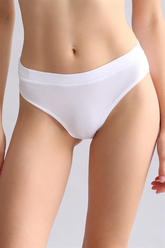 Mısırlı Modal by TENCEL HERA Gizli Lastikli Brazillian 3lü Külot Beyaz