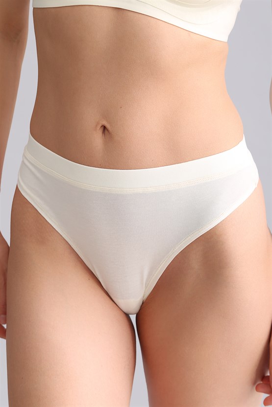 Mısırlı Modal by TENCEL HERA Gizli Lastikli 3lü Tanga Ekru