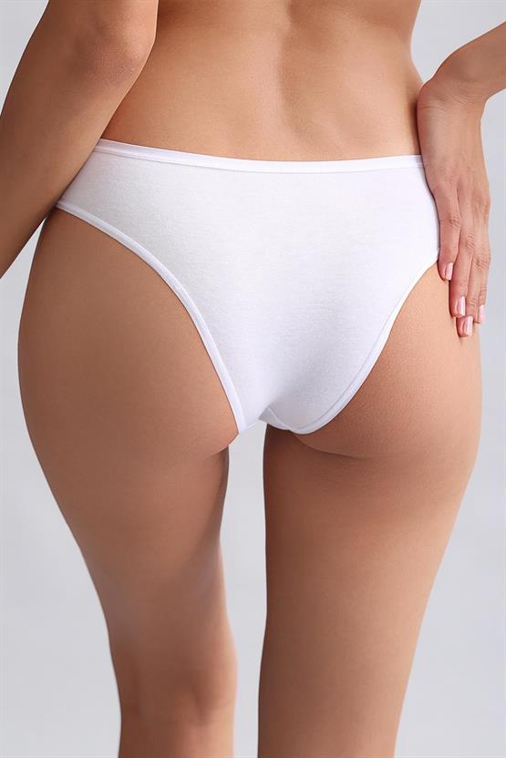 Mısırlı Modal by TENCEL HERA İnce Lastikli 3lü Brazillian Külot Beyaz