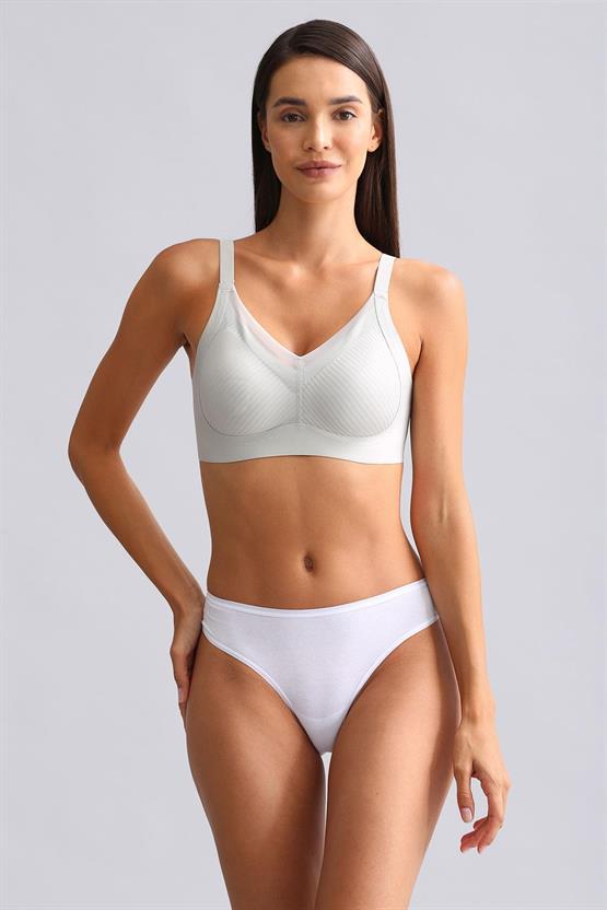 Mısırlı Modal by TENCEL HERA İnce Lastikli 3lü Brazillian Külot Beyaz