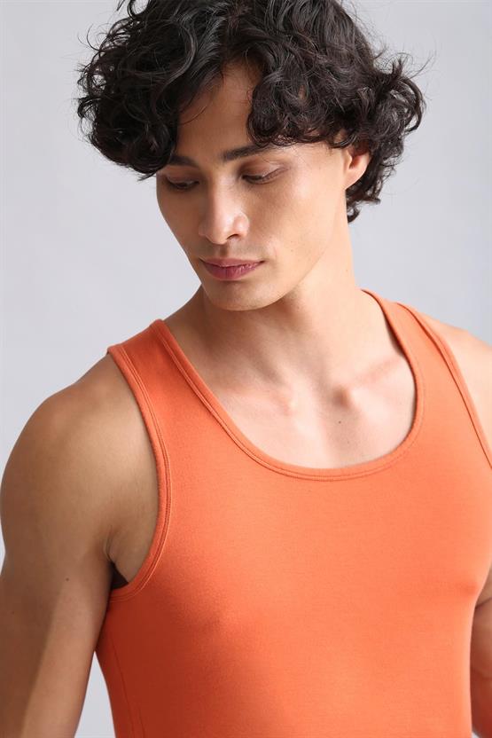 Mısırlı Modal by TENCEL HERCULES Slim Fit Basic Atlet Pas Kırmızı