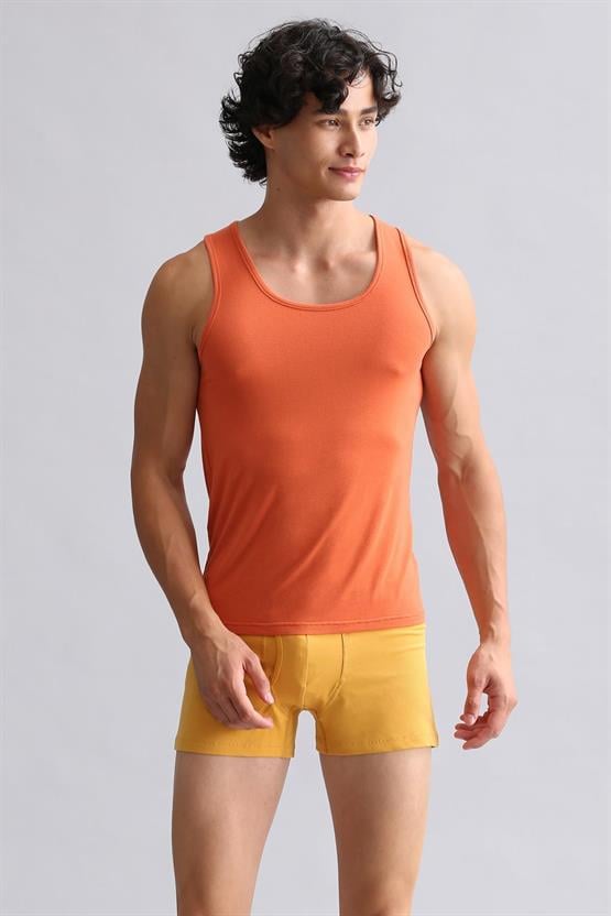 Mısırlı Modal by TENCEL HERCULES Slim Fit Basic Atlet Pas Kırmızı