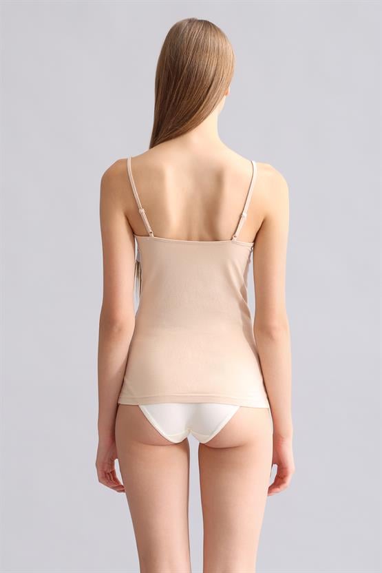Mısırlı Modal by TENCEL SARAH İnce Askılı Atlet Ten