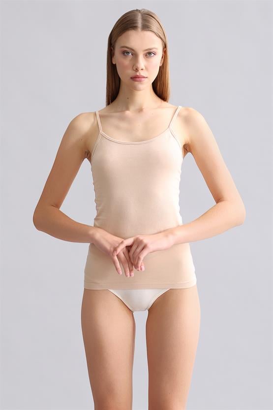 Mısırlı Modal by TENCEL SARAH İnce Askılı Atlet Ten