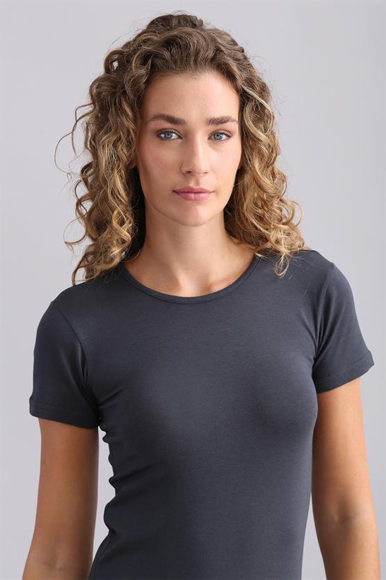 Mısırlı Modal by TENCEL VICTORIA Bisiklet Yaka Fanila / T-Shirt Fit Green