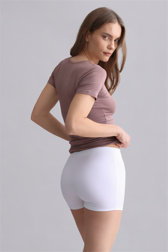 Mısırlı Modal by TENCEL VICTORIA V Yaka Fanila / T-Shirt Lavender