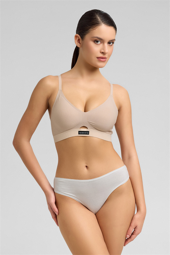 Kadın Mısırlı Modal Slip Külot Ekru