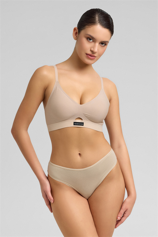 Kadın Mısırlı Modal Slip Külot Ten