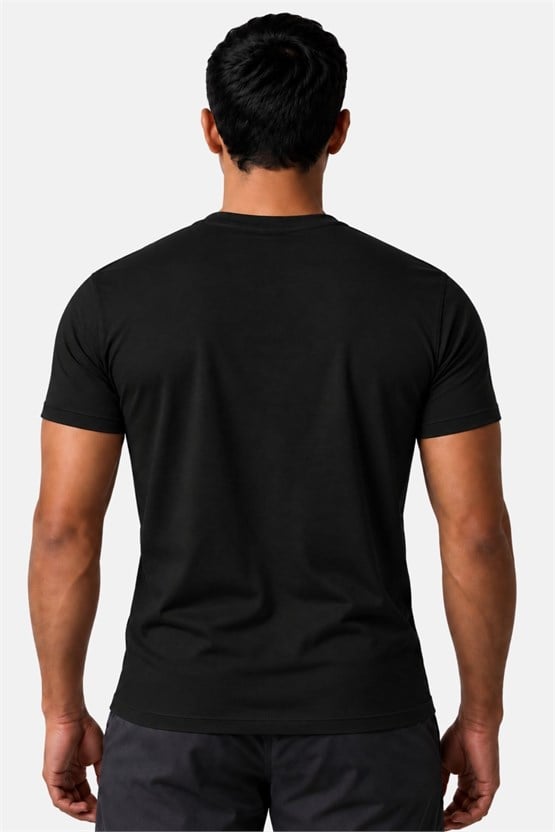 Mısırlı ORGANIC Pamuklu HERCULES Slim Fit Bisiklet Yaka Fanila Siyah