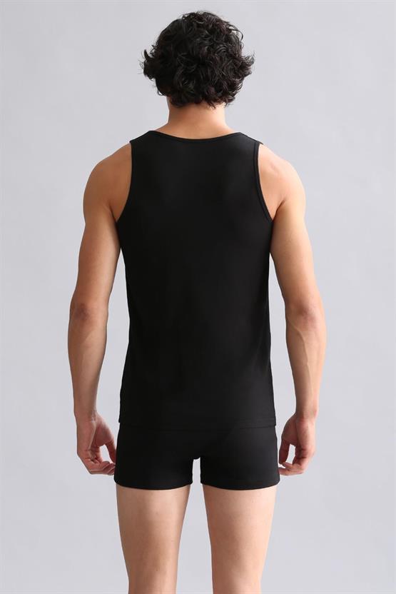 Mısırlı ORGANIC Pamuklu HERCULES Slim Fit Basic Atlet Siyah