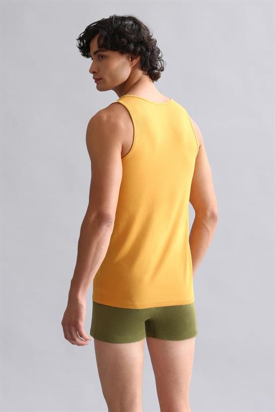 Mısırlı ORGANIC Pamuklu HERCULES Slim Fit Basic Atlet Hardal