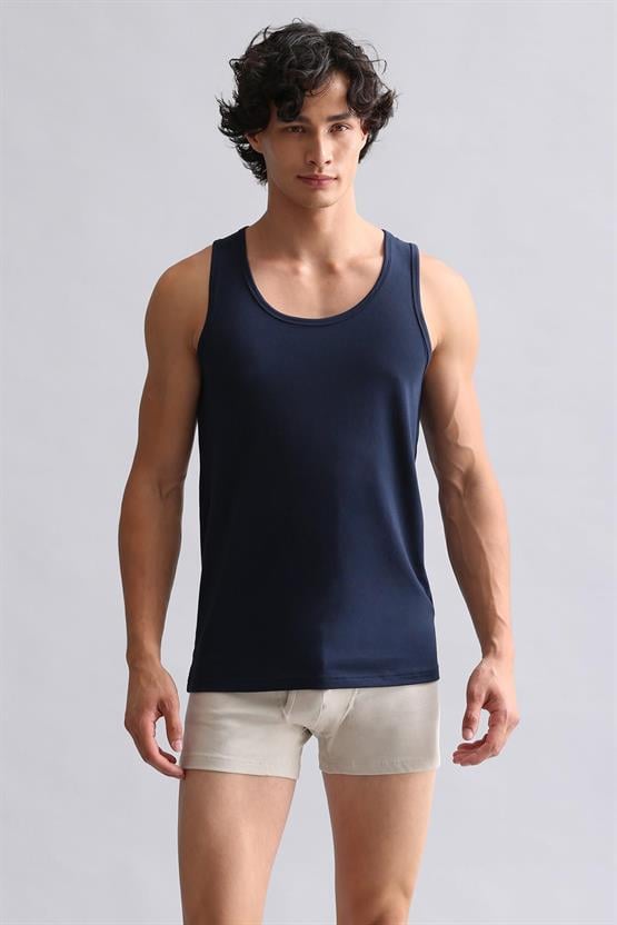 Mısırlı ORGANIC Pamuklu HERCULES Slim Fit Basic Atlet Lacivert