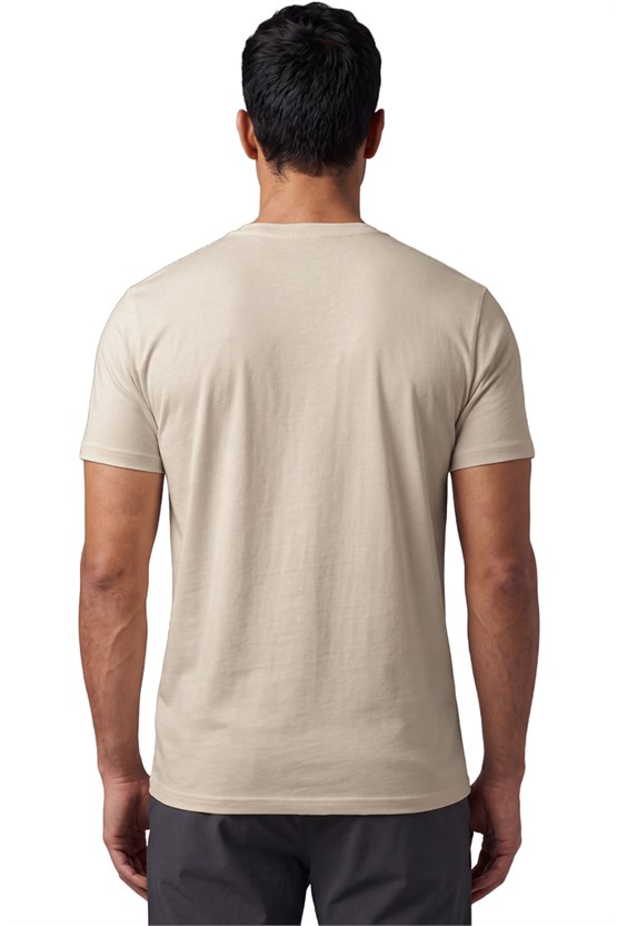 Mısırlı ORGANIC Pamuklu HERCULES Slim Fit Bisiklet Yaka Fanila Toprak Bej