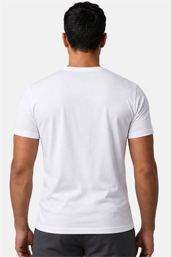 Mısırlı ORGANIC Pamuklu HERCULES Slim Fit Bisiklet Yaka Fanila Beyaz
