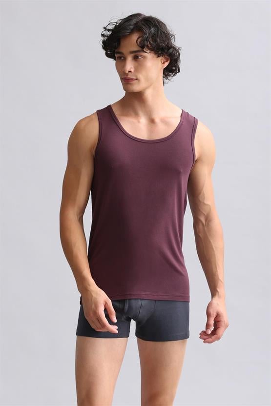 Mısırlı ORGANIC Pamuklu HERCULES Slim Fit Basic Atlet Mor