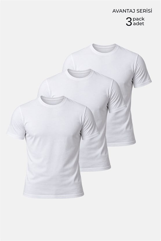 Mısırlı ORGANIC Pamuklu HERCULES Slim Fit Bisiklet Yaka Fanila Beyaz