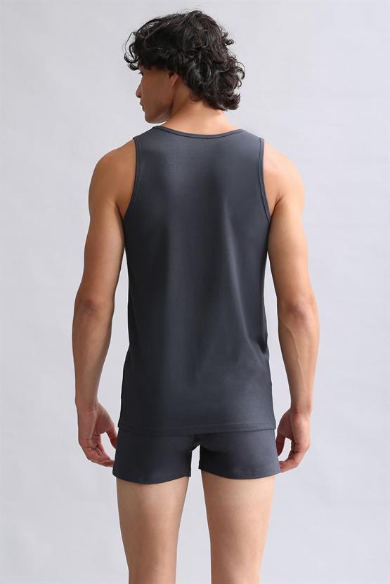 Mısırlı ORGANIC Pamuklu HERCULES Slim Fit Basic Atlet Antrasit