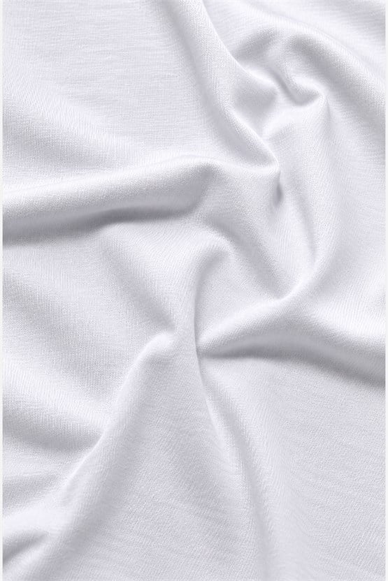Mısırlı ORGANIC Pamuklu HERCULES Slim Fit Bisiklet Yaka Fanila Beyaz