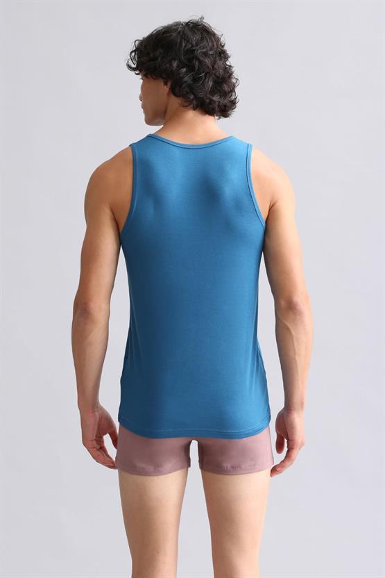 Mısırlı ORGANIC Pamuklu HERCULES Slim Fit Basic Atlet Petrol