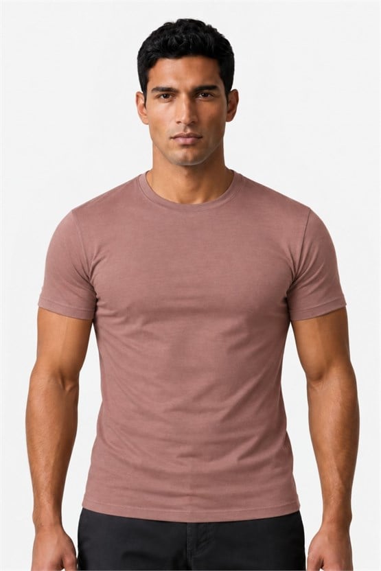 Mısırlı ORGANIC Pamuklu HERCULES Slim Fit Bisiklet Yaka Fanila Lavender