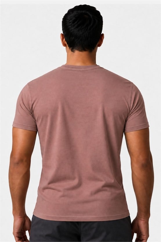 Mısırlı ORGANIC Pamuklu HERCULES Slim Fit Bisiklet Yaka Fanila Lavender