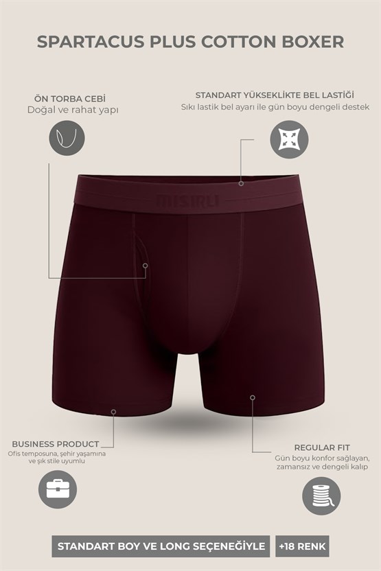 Mısırlı ORGANIC Pamuklu SPARTACUS PLUS PERFORMANCE Long Boxer Lacivert