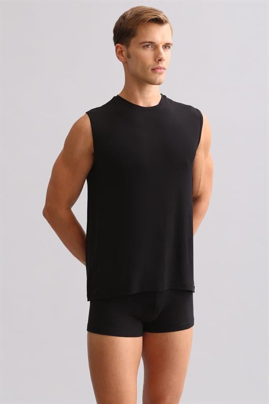 Mısırlı ORGANIC Pamuklu ZEUS LUXURY Regular Fit Bisiklet Yaka Sporcu Atlet / T-Shirt Siyah