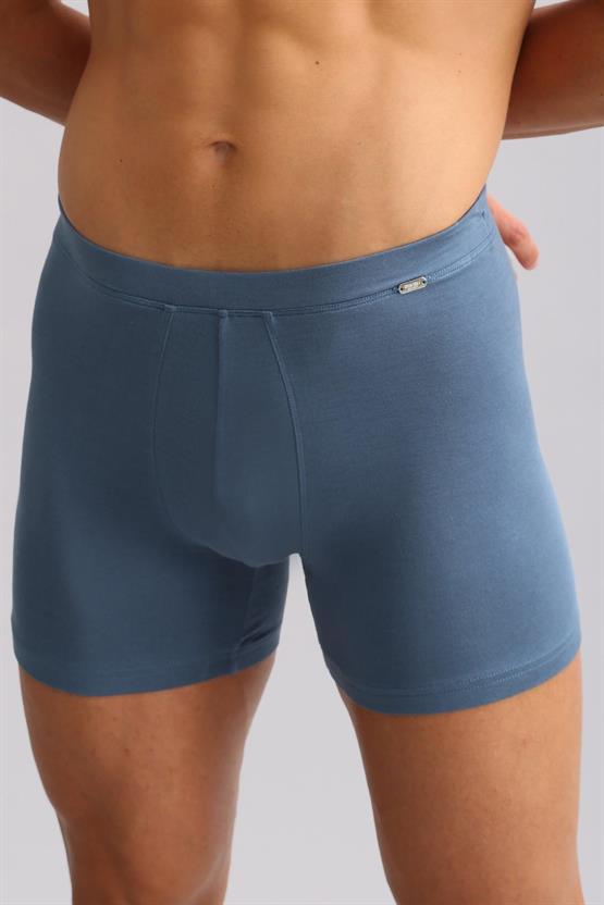 Mısırlı ORGANIC Pamuklu ZEUS LUXURY Regular Fit Metal Armalı Long Boxer Gece Mavisi