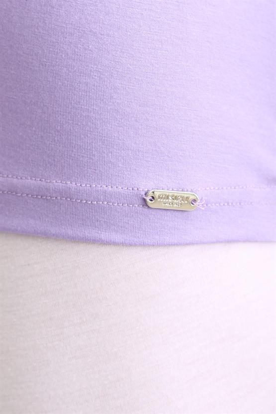 Mısırlı ORGANIC Pamuklu ZEUS LUXURY Regular Fit Bisiklet Yaka Fanila / T-Shirt Mor