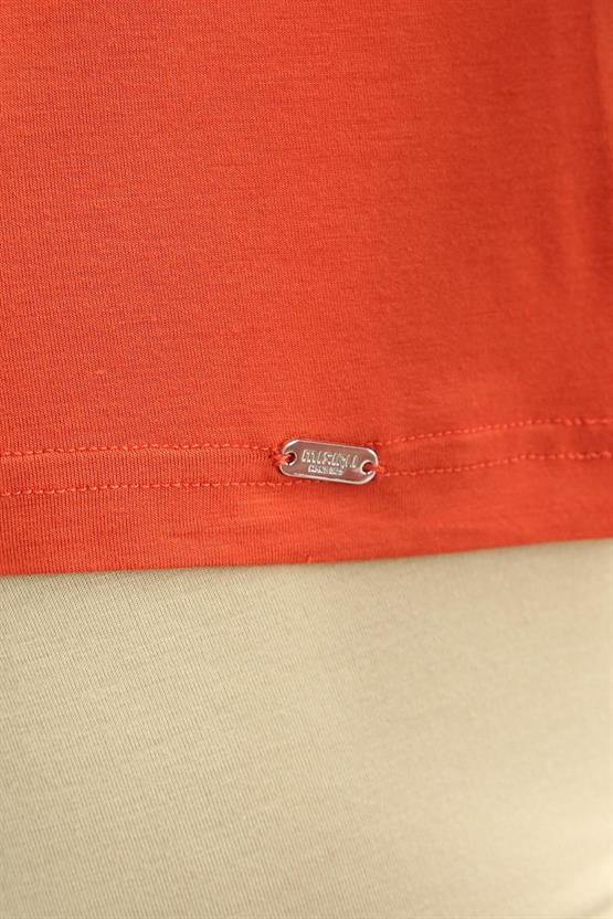 Mısırlı ORGANIC Pamuklu ZEUS LUXURY Regular Fit V Yaka Sporcu Atlet / T-Shirt Pas Kırmızı