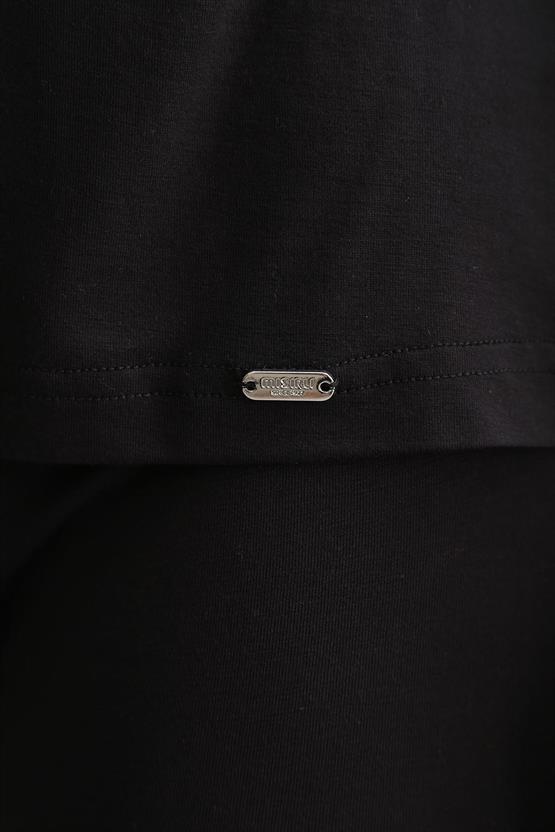 Mısırlı ORGANIC Pamuklu ZEUS LUXURY Regular Fit V Yaka Sporcu Atlet / T-Shirt Siyah