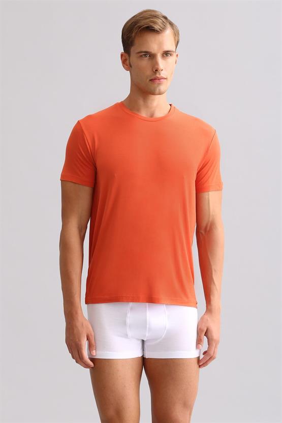 Mısırlı ORGANIC Pamuklu ZEUS LUXURY Regular Fit Bisiklet Yaka Fanila / T-Shirt Pas Kırmızı