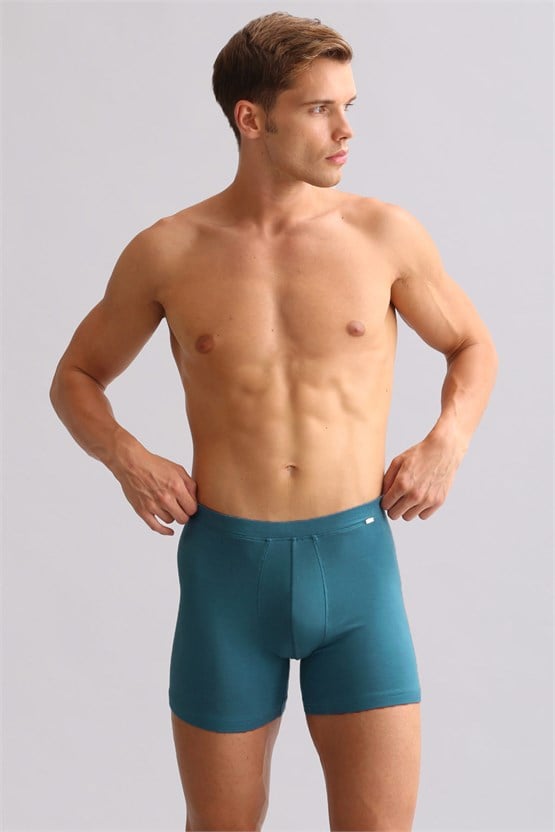 Mısırlı ORGANIC Pamuklu ZEUS LUXURY Regular Fit Metal Armalı Long Boxer Fit Green