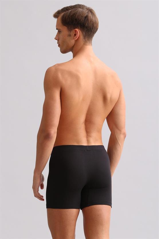 Mısırlı ORGANIC Pamuklu ZEUS LUXURY Regular Fit Metal Armalı Long Boxer Siyah