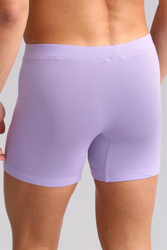 Mısırlı ORGANIC Pamuklu ZEUS LUXURY Regular Fit Metal Armalı Long Boxer Mor