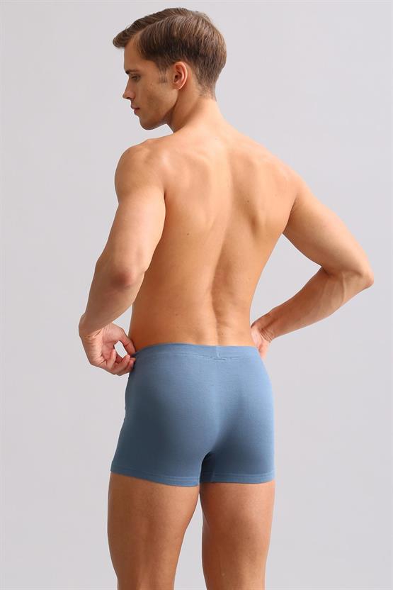 Mısırlı ORGANIC Pamuklu ZEUS LUXURY Regular Fit Metal Armalı Boxer Gece Mavisi