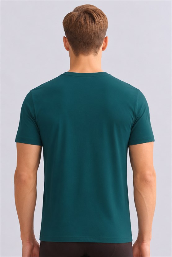 Mısırlı ORGANIC Pamuklu ZEUS LUXURY Regular Fit Bisiklet Yaka Fanila Fit Green