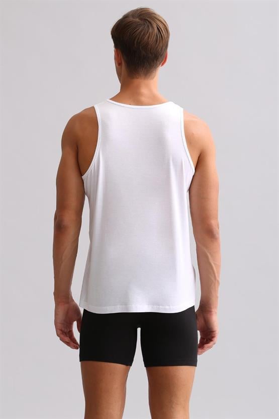Mısırlı ORGANIC Pamuklu ZEUS LUXURY Regular Fit Basic Atlet Beyaz