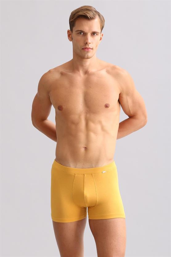 Mısırlı ORGANIC Pamuklu ZEUS LUXURY Regular Fit Metal Armalı Boxer Hardal