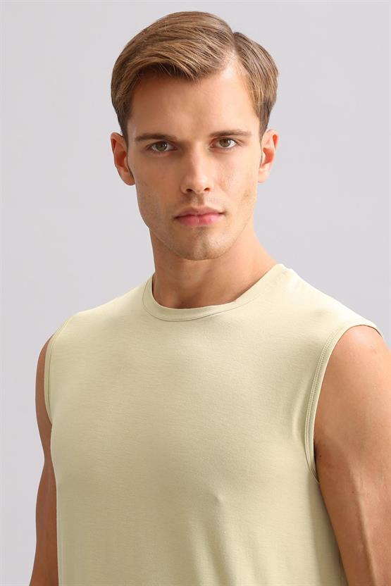 Mısırlı ORGANIC Pamuklu ZEUS LUXURY Regular Fit Bisiklet Yaka Sporcu Atlet / T-Shirt Haki Ada